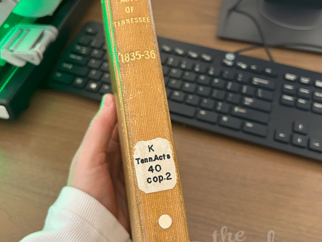 Public Acts of Tennessee 1836: Locating The Source