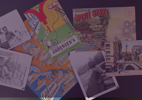 California postcards of missions, Anderson Pea Soup, Stars Homes, family photos