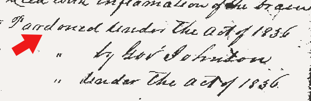 Pardoned under the act of 1836