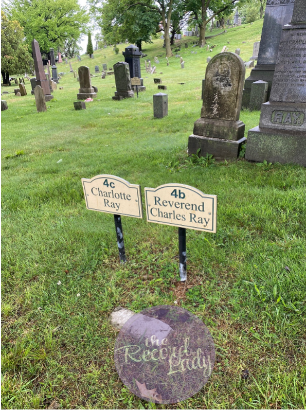 Rev Charles Ray and Charlotte Ray grave markers 4b and 4c