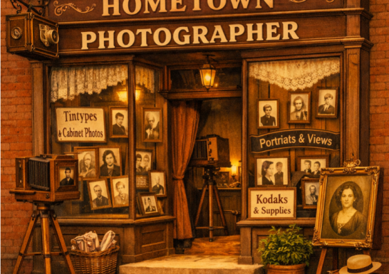 ai illustration of a old fashioned photograph studio